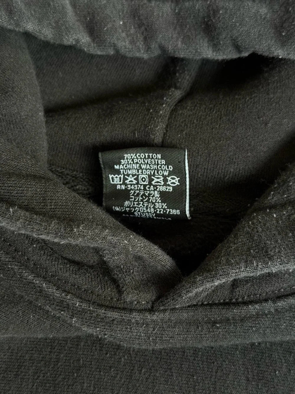 black stussy logo hoodie